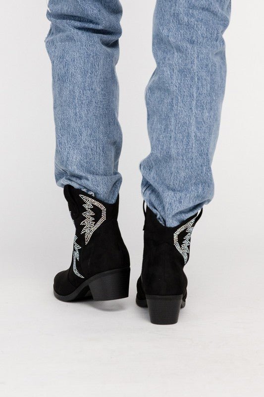 Rhinestone Western Booties - ElegantAlpha®