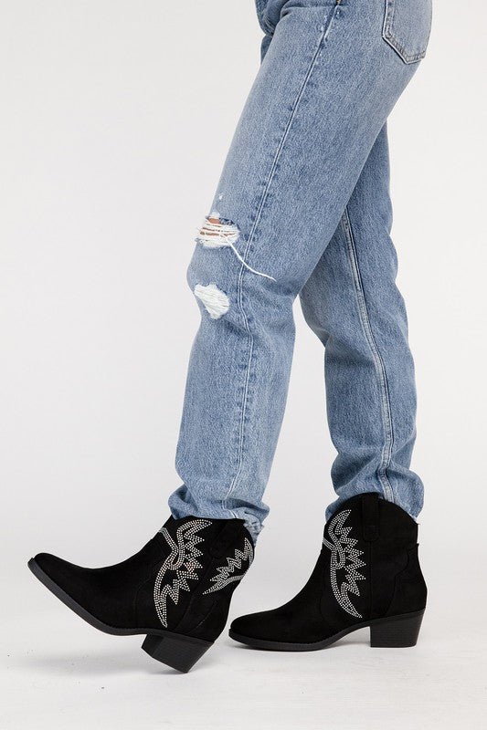 Rhinestone Western Booties - ElegantAlpha®