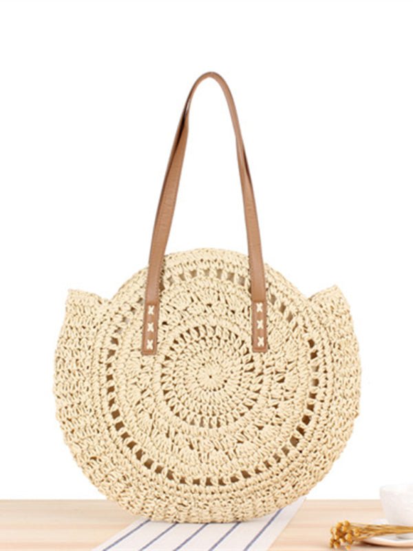 Round shoulder straw woven bag - ElegantAlpha®