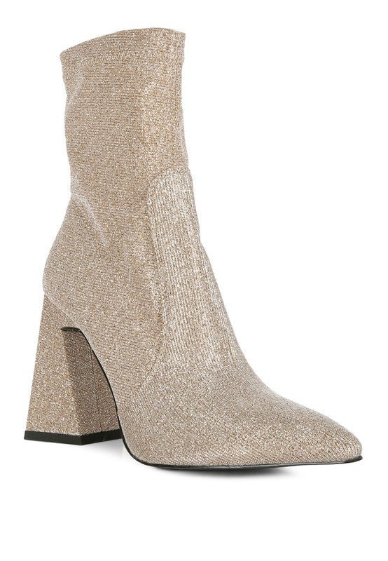 Shimmer Block Heeled Ankle Boots - ElegantAlpha®