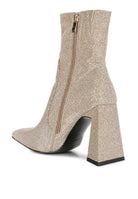 Shimmer Block Heeled Ankle Boots - ElegantAlpha®