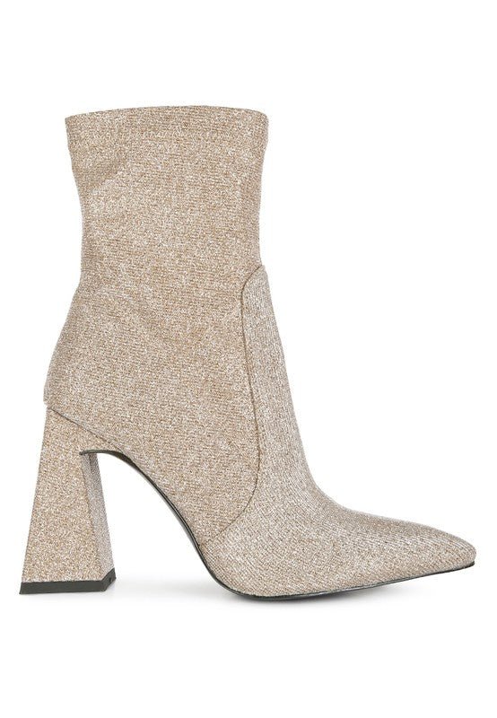 Shimmer Block Heeled Ankle Boots - ElegantAlpha®