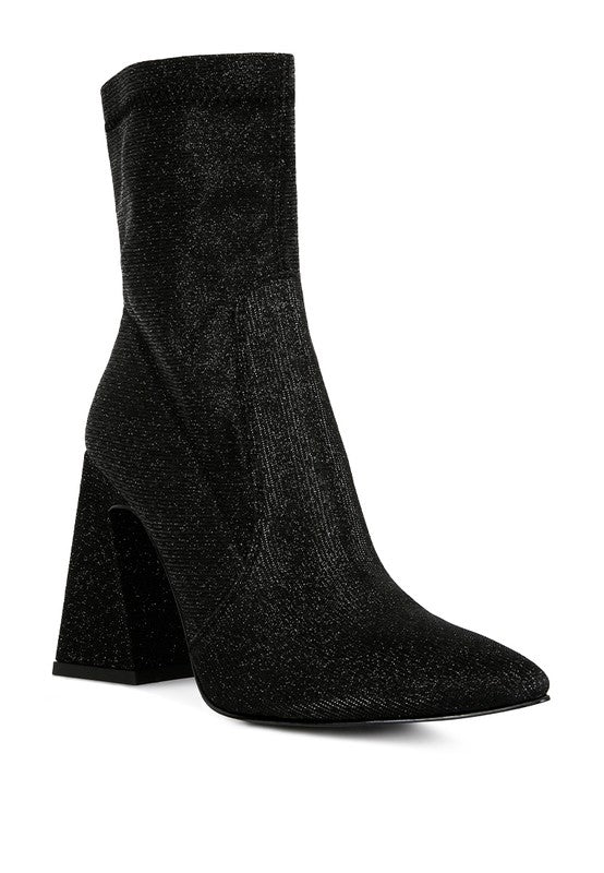 Shimmer Block Heeled Ankle Boots - ElegantAlpha®