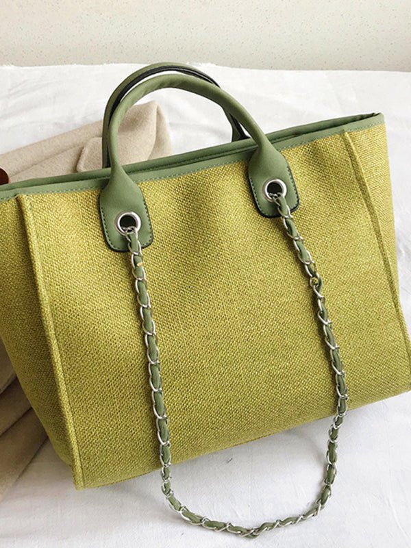 Single shoulder diagonal chain tote bag - ElegantAlpha®