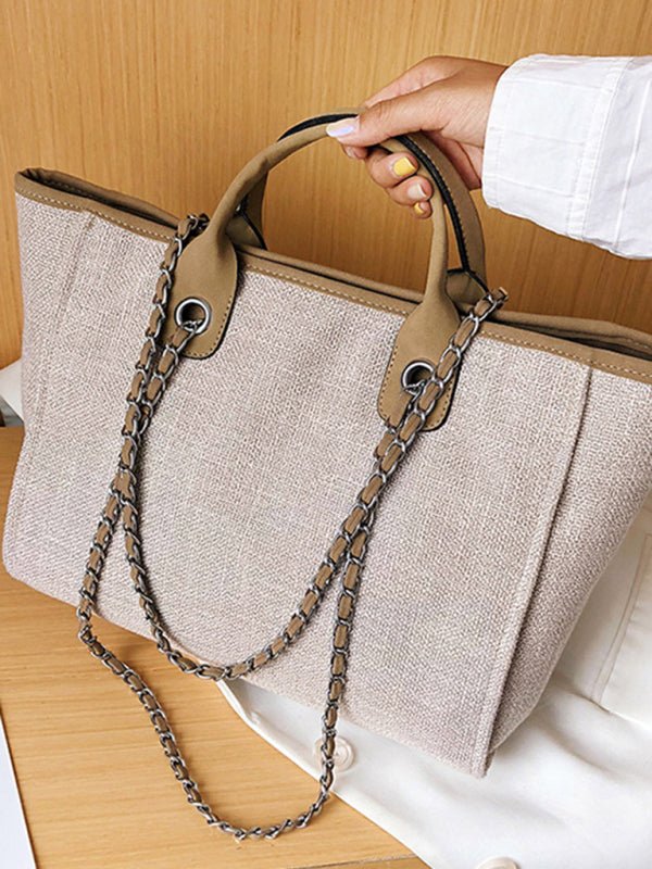 Single shoulder diagonal chain tote bag - ElegantAlpha®