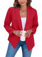 Solid Color Open Front Crop Blazer - ElegantAlpha®