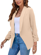 Solid Color Open Front Crop Blazer - ElegantAlpha®