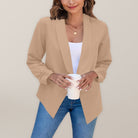 Solid Color Open Front Crop Blazer - ElegantAlpha®