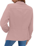 Solid Color Open Front Crop Blazer - ElegantAlpha®