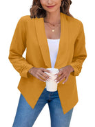 Solid Color Open Front Crop Blazer - ElegantAlpha®