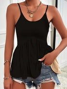 Solid Color Scoop Neck Babydoll Camisole - ElegantAlpha®