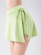 Solid Color Wrap Pocket Skort - ElegantAlpha®