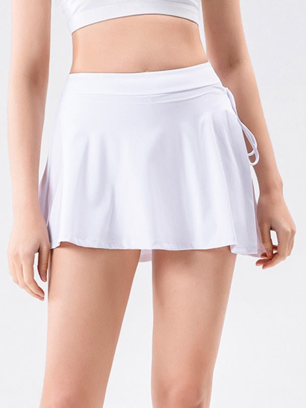 Solid Color Wrap Pocket Skort - ElegantAlpha®