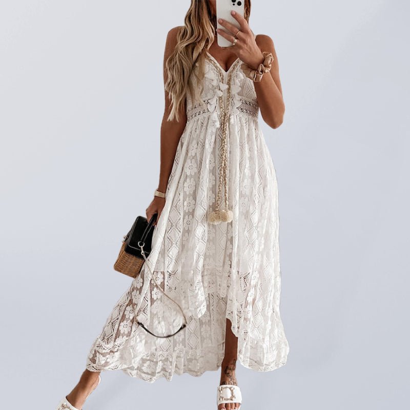 Solid elegant Lace Slip Dress - ElegantAlpha®