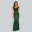 Sparkly Sequin Bodycon Maxi Dress With Sweetheart Neckline - ElegantAlpha®