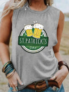 St. Patrick's Day Graphic Print Flowy Tank Top - ElegantAlpha®