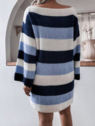 Straight neck off shoulder knitted wool dress - ElegantAlpha®