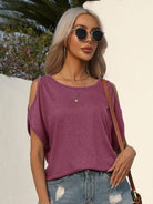 Strapless round neck short-sleeved T-shirt - ElegantAlpha®