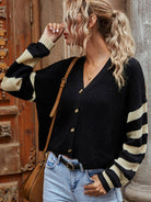 Striped sweater short coat cardigan - ElegantAlpha®