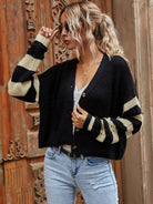 Striped sweater short coat cardigan - ElegantAlpha®