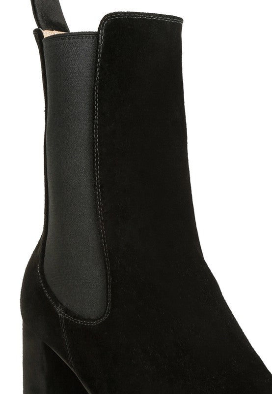 Suede High Ankle Chel Boots - ElegantAlpha®