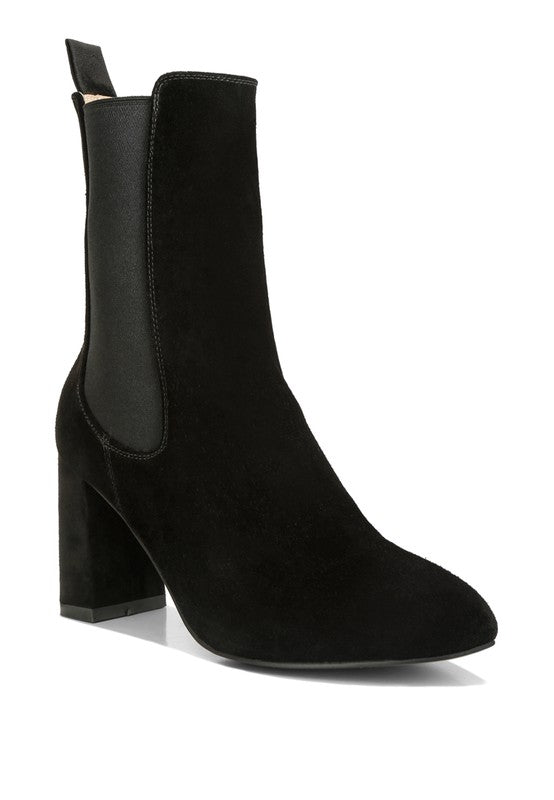 Suede High Ankle Chel Boots - ElegantAlpha®