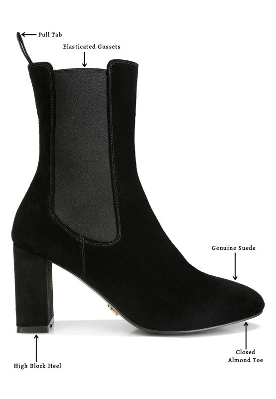 Suede High Ankle Chel Boots - ElegantAlpha®