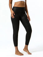 Textured-leather yoga pants - ElegantAlpha®