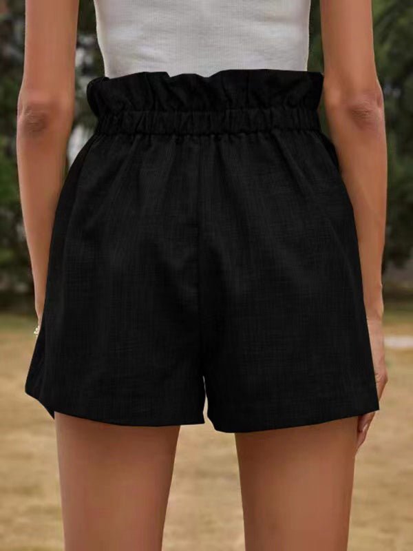 Textured Ruffled Drawstring Pull-on Shorts - ElegantAlpha®