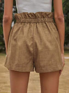 Textured Ruffled Drawstring Pull-on Shorts - ElegantAlpha®