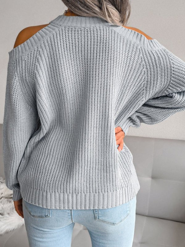 Thick Knit Loose Fit Wool Sweater - ElegantAlpha®