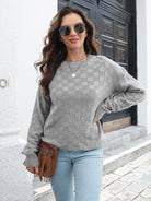 Three-dimensional Plaid loose sweater - ElegantAlpha®