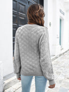 Three-dimensional Plaid loose sweater - ElegantAlpha®