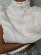 Turtleneck short-sleeved sweater top - ElegantAlpha®