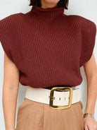 Turtleneck short - sleeved sweater top - ElegantAlpha