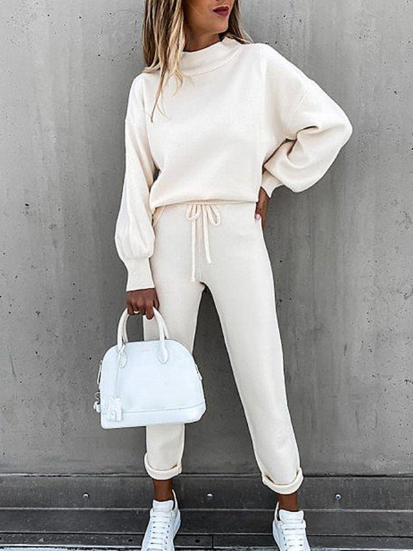 Turtleneck Sweatshirt Pants Set - ElegantAlpha®