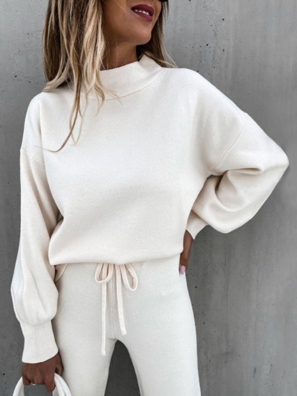 Turtleneck Sweatshirt Pants Set - ElegantAlpha®