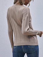 Twisted v-neck knitted forest sweater - ElegantAlpha®