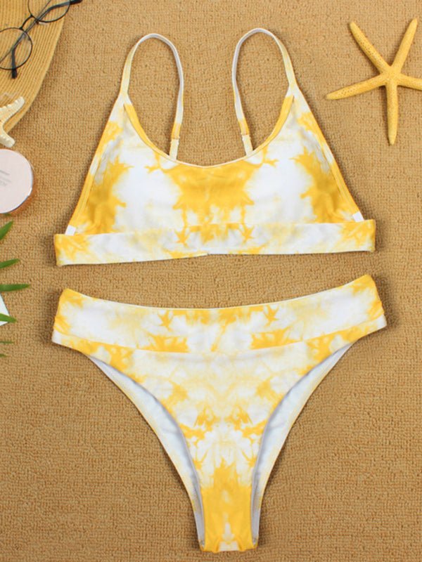 Two-piece swimsuit tie-dye gradient push-up bikini - ElegantAlpha®