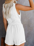 V-Neck Button-Up Sleeveless Jumpsuit - ElegantAlpha®