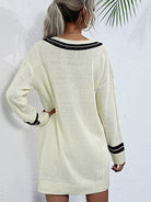 V-neck long bottoming knitted sweater dress - ElegantAlpha®