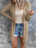 V Neck Longline Cardigan - ElegantAlpha®