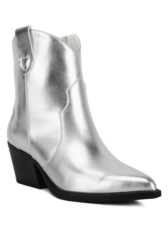 Wales Metallic Faux Leather Bootie - ElegantAlpha®