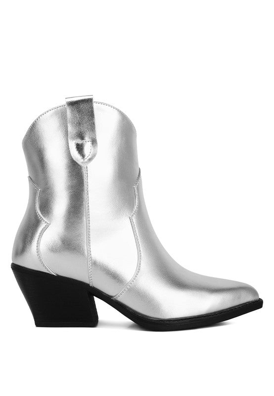 Wales Metallic Faux Leather Bootie - ElegantAlpha®