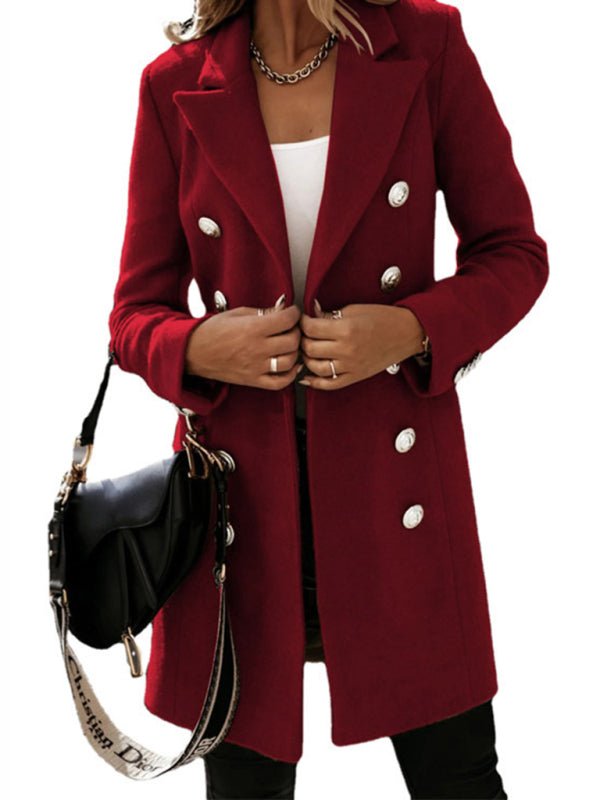 Winter long sleeve woolen coat - ElegantAlpha®