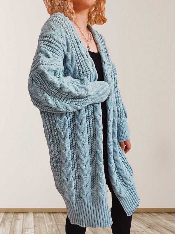 Women's cable knit relaxed cardigan - ElegantAlpha®