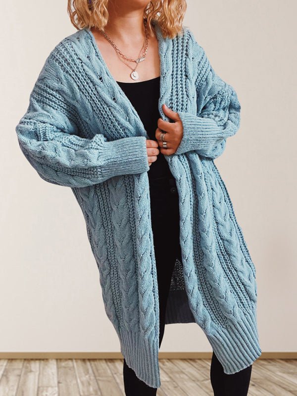 Women's cable knit relaxed cardigan - ElegantAlpha®