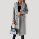 Women’s Classy Business Casual Overcoat With Button Fastens And Front Pockets - ElegantAlpha®