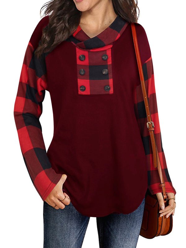 Women’s Combo Color Plaid Hoodie - ElegantAlpha®