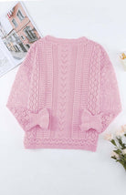 Women's Cutout Petal Sleeve Sweater - ElegantAlpha®